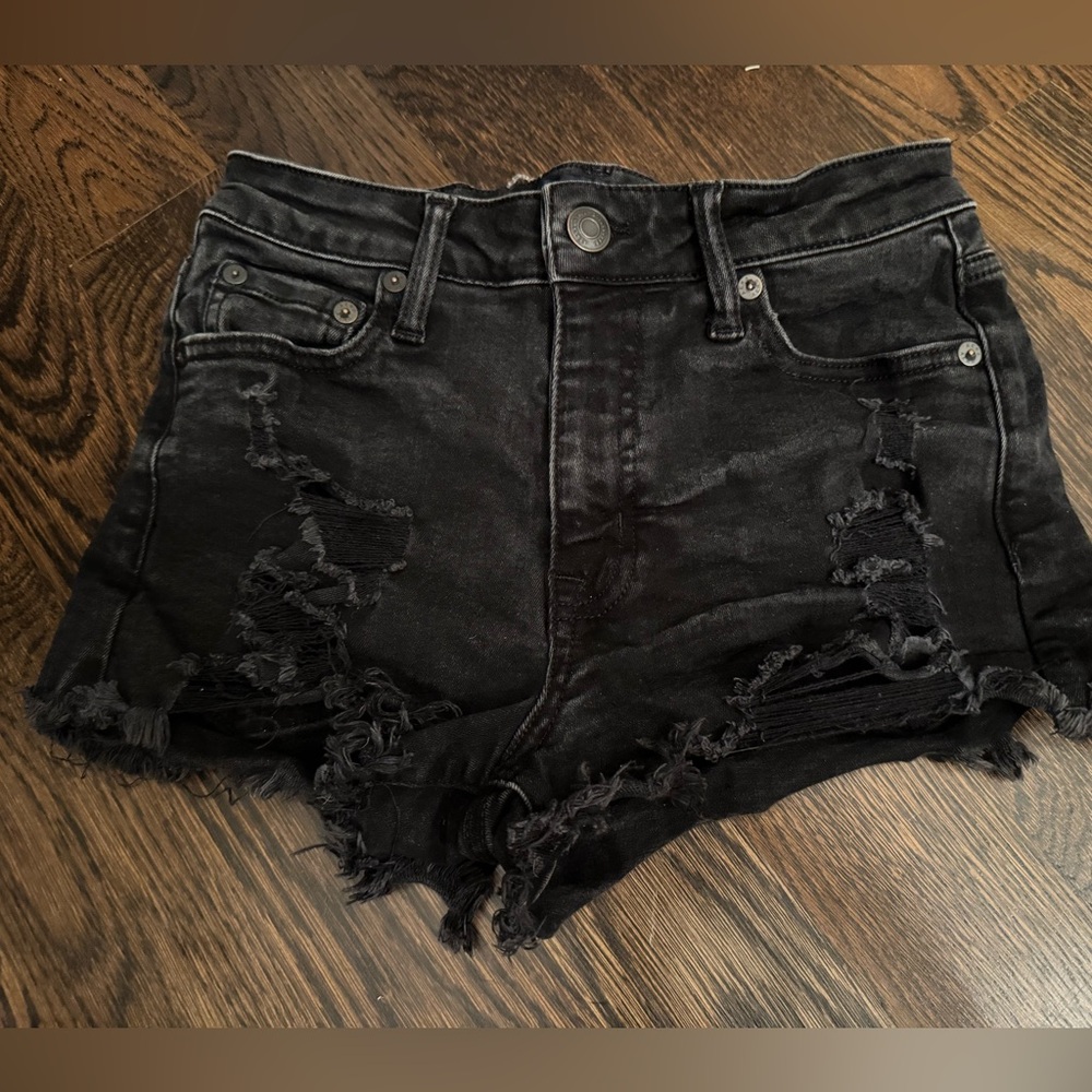 Aeropostale black vintage HR Shorty Shorts, size 0